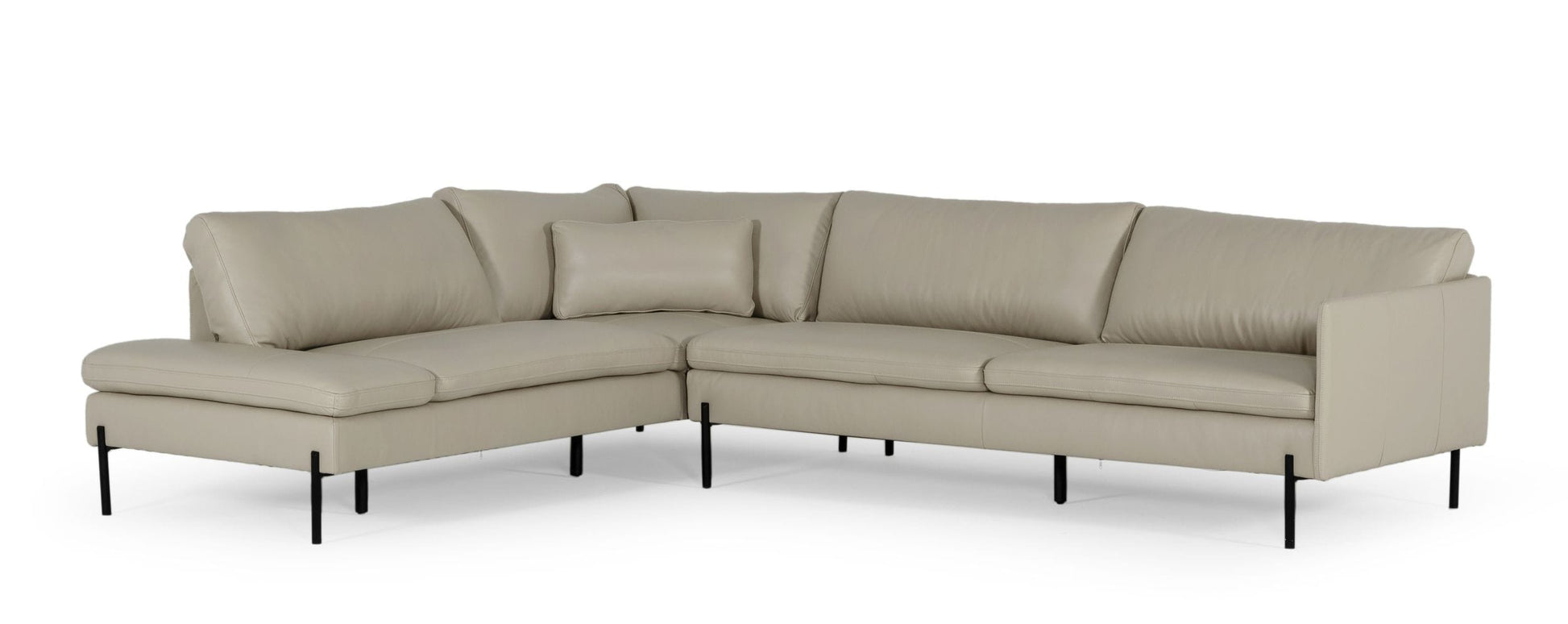 Divani Casa Sherry - Modern Grey LAF Chaise Leather Sectional Sofa | Sofas | Modishstore