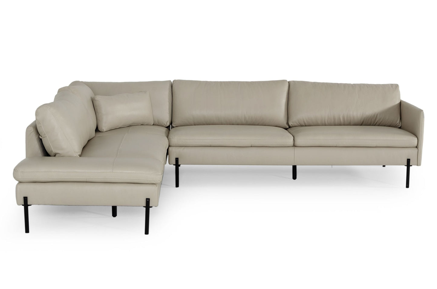 Divani Casa Sherry - Modern Grey LAF Chaise Leather Sectional Sofa | Sofas | Modishstore - 3