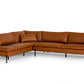 Divani Casa Sherry - Modern Cognac LAF Chaise Leather Sectional Sofa-2