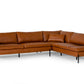 Divani Casa Sherry - Modern Cognac RAF Chaise Leather Sectional Sofa-2