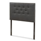 baxton studio windsor modern and contemporary dark grey fabric twin size headboard | Modish Furniture Store-3
