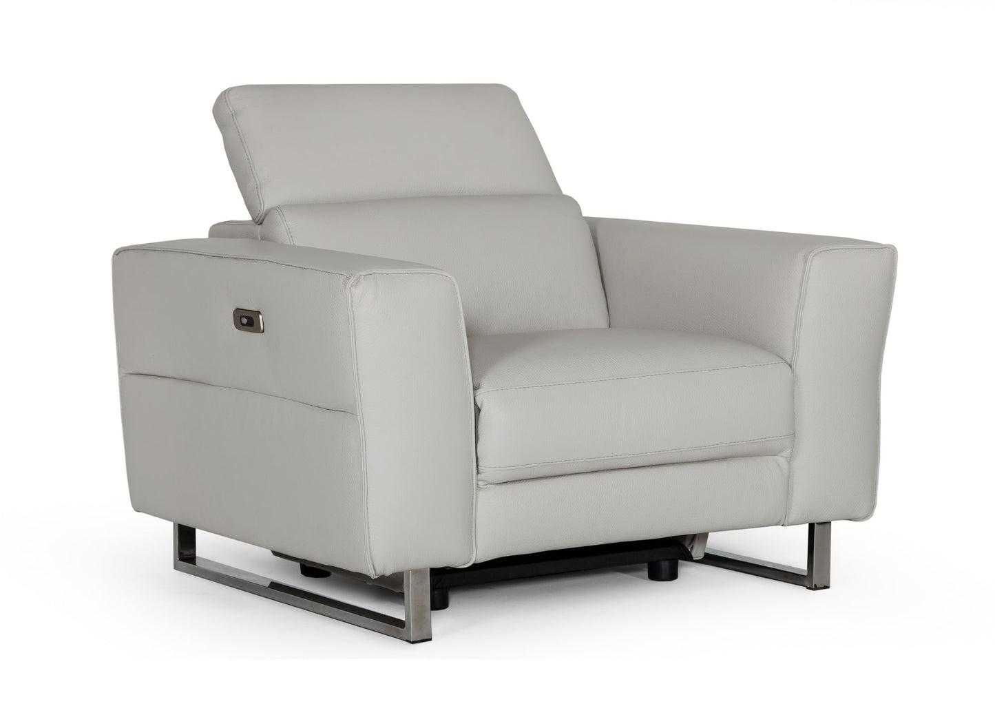 Accenti Italia Lucca - Italian Modern Grey Armchair w/ Electric Recliner | Modishstore | Chairs & Recliners-2
