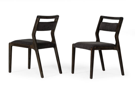 Modrest Roger - Mid-century Acacia & Brown Dining Chair (Set of 2) | Modishstore | Dining Chairs