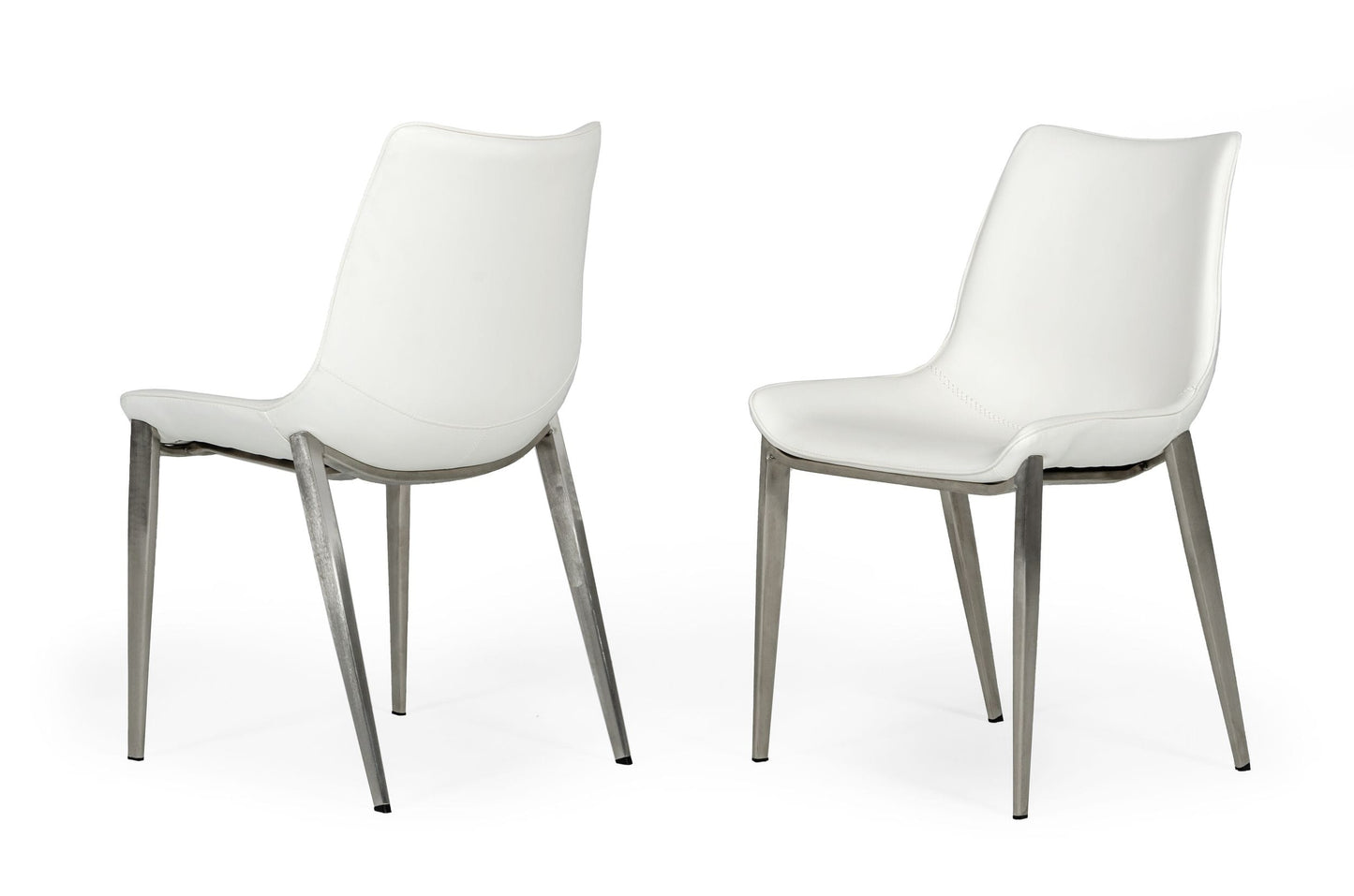 Modrest Frasier - Modern White Eco-Leather Dining Chair (Set of 2) | Modishstore | Dining Chairs