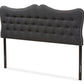 baxton studio emma modern and contemporary dark grey fabric queen size headboard | Modish Furniture Store-2