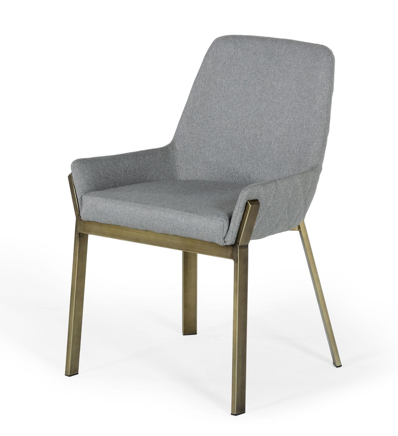 Modrest Ganon - Modern Grey & Antique Brass Dining Chair | Modishstore | Dining Chairs