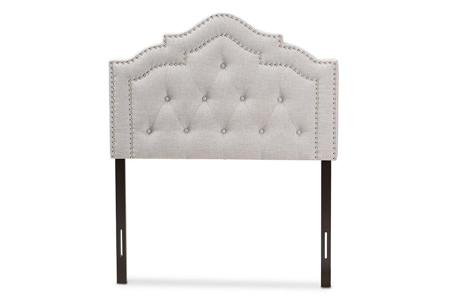 baxton studio edith modern and contemporary greyish beige fabric twin size headboard | Modish Furniture Store-3