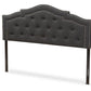 baxton studio edith modern and contemporary dark grey fabric king size headboard | Modish Furniture Store-2