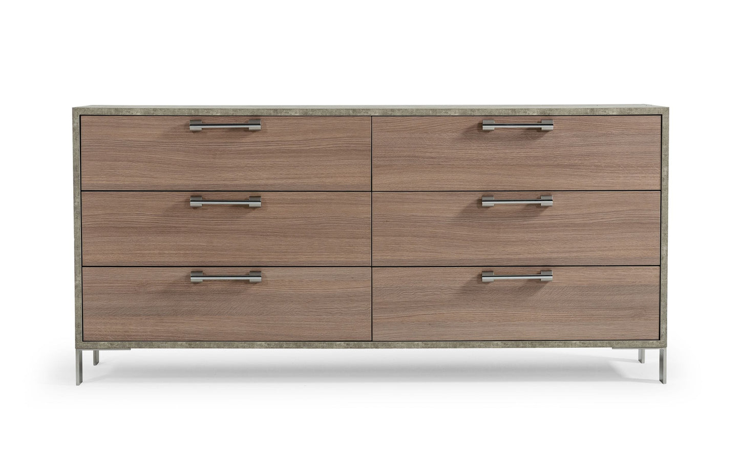Nova Domus Boston - Modern Brown Oak & Brushed Stainless Steel Dresser | Modishstore | Dressers-2