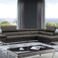 Divani Casa Quebec - Modern Dark Grey Teco Leather Sectional Sofa | Modishstore | Sofas
