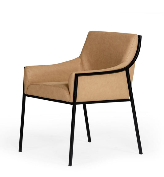 Modrest Raul - Modern Suede Tan Dining Chair | Modishstore | Dining Chairs