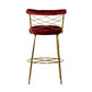 Modrest Dakin Modern Glam Red & Gold Barstool | Modishstore | Bar Stools-4