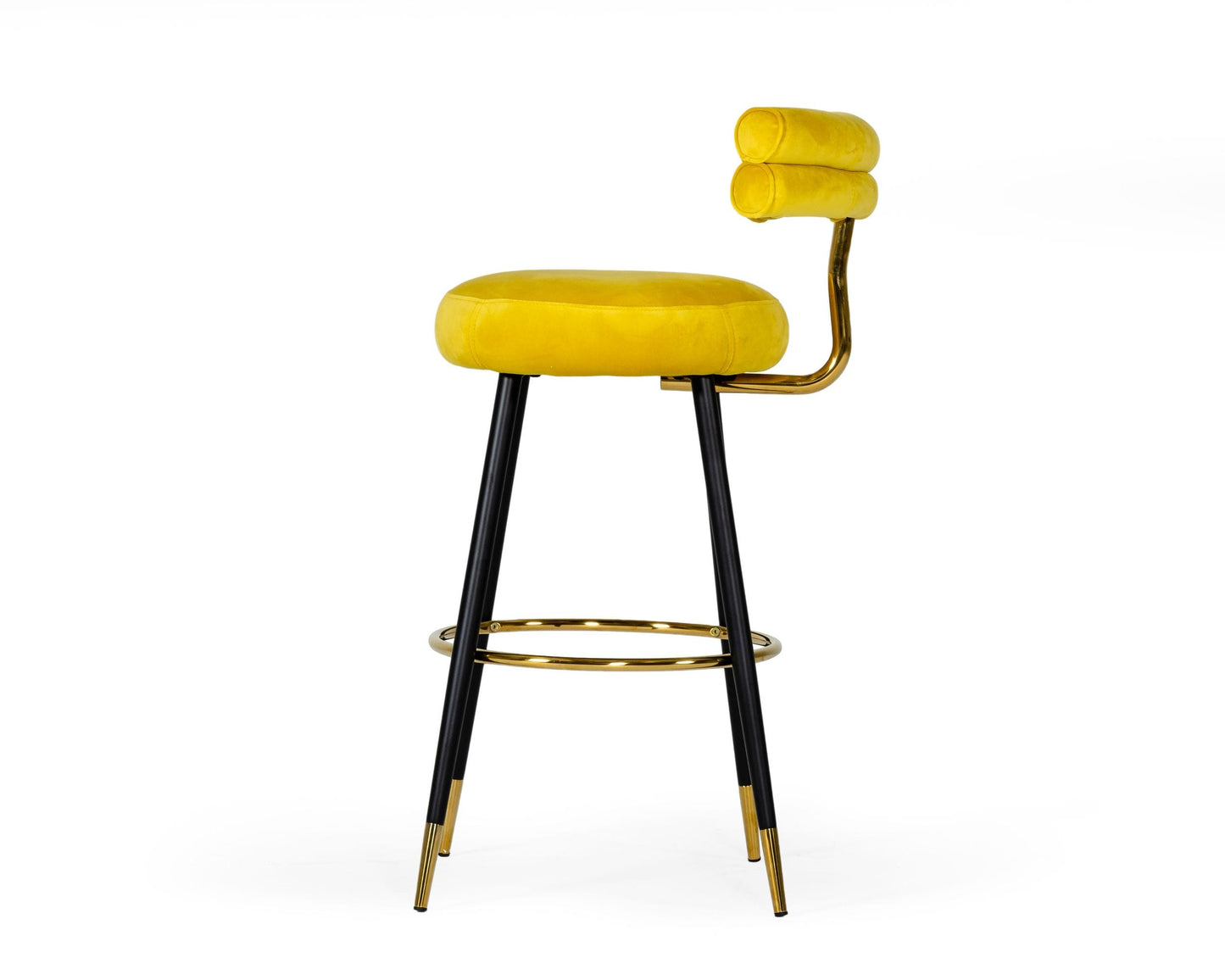 Modrest Nassau Modern Glam Yellow with Black & Gold Barstool | Modishstore | Bar Stools-3
