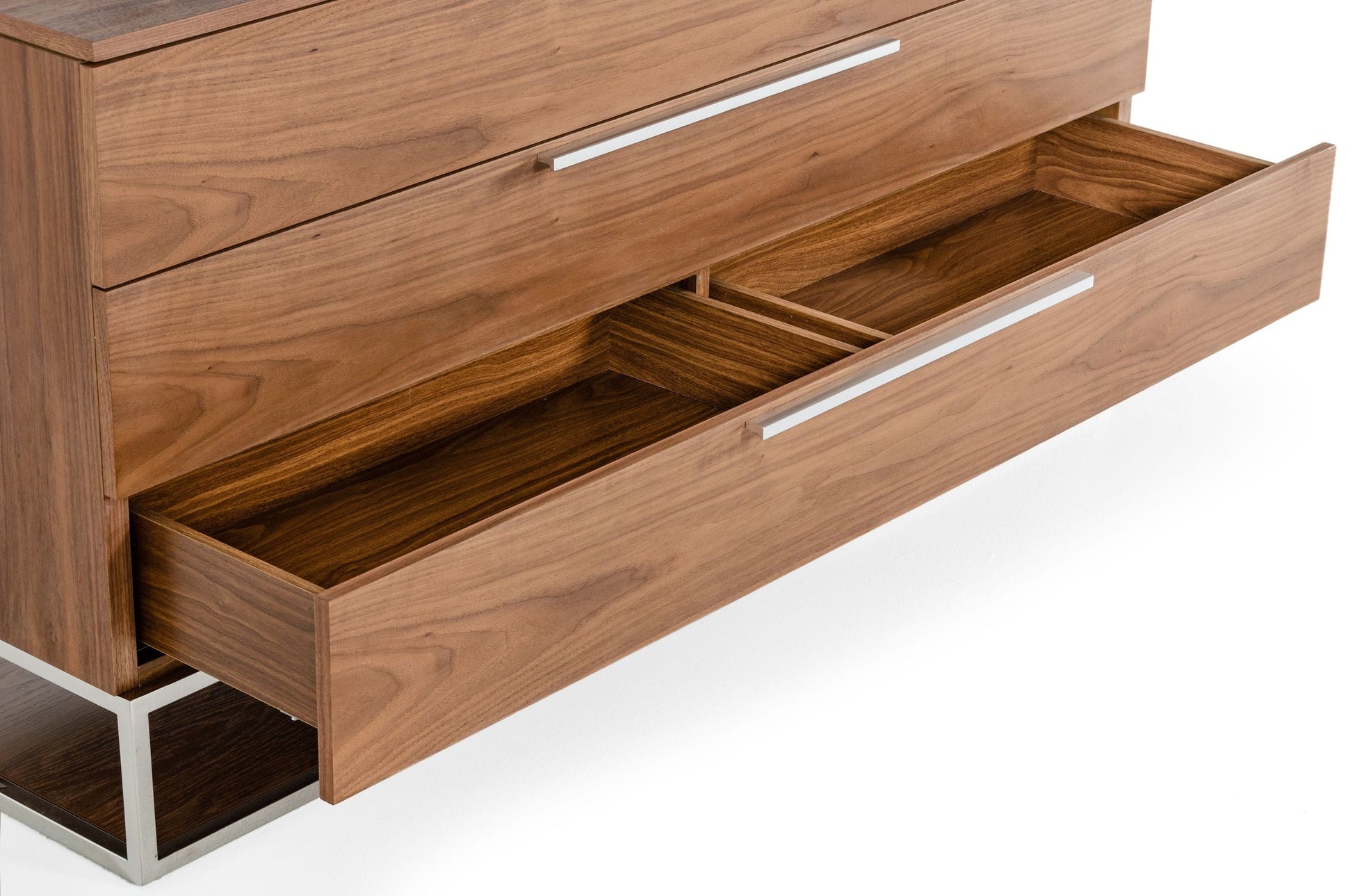 Modrest Heloise - Contemporary Walnut & Stainless Steel Dresser | Modishstore | Dressers-3
