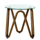 Modrest Lassen - Modern Glass & Walnut End Table | Modishstore | End Tables