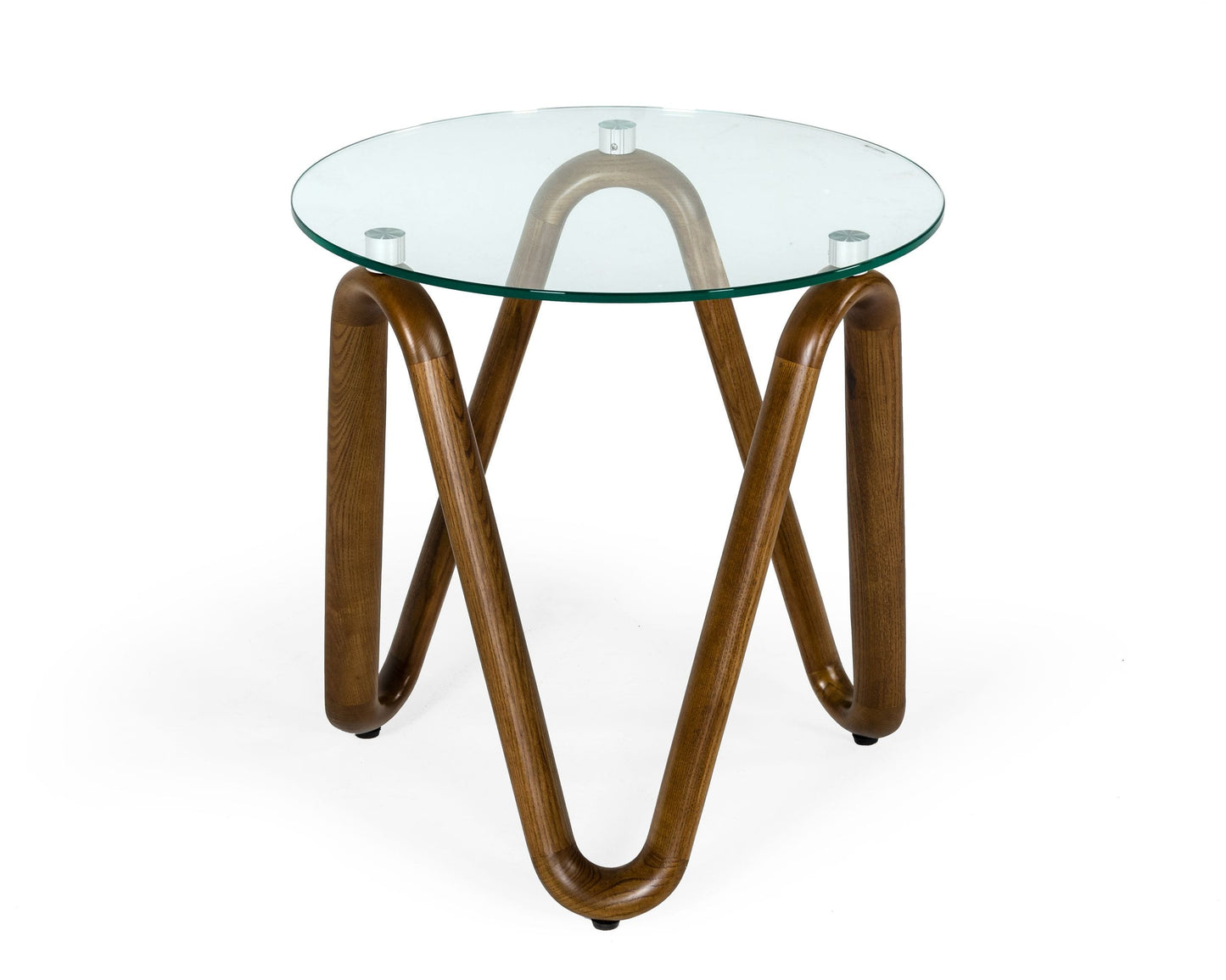 Modrest Lassen - Modern Glass & Walnut End Table-3