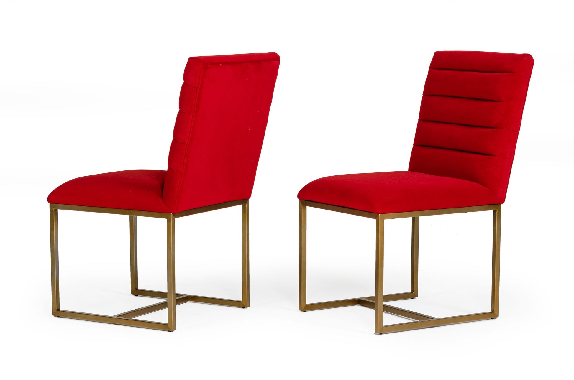 Modrest Barker - Modern Burnt Orange & Brush Gold Dining Chair (Set of 2) | Modishstore | Dining Chairs