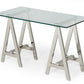 Modrest Ostrow - Modern Glass & Stainless Steel Console Table | Modishstore | Console Tables-2