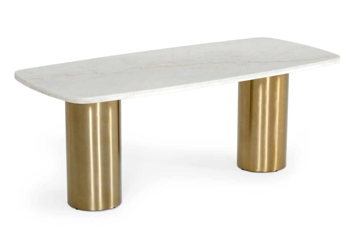 Modrest Rocky - Glam White Marble & Brush Gold Dining Table-4