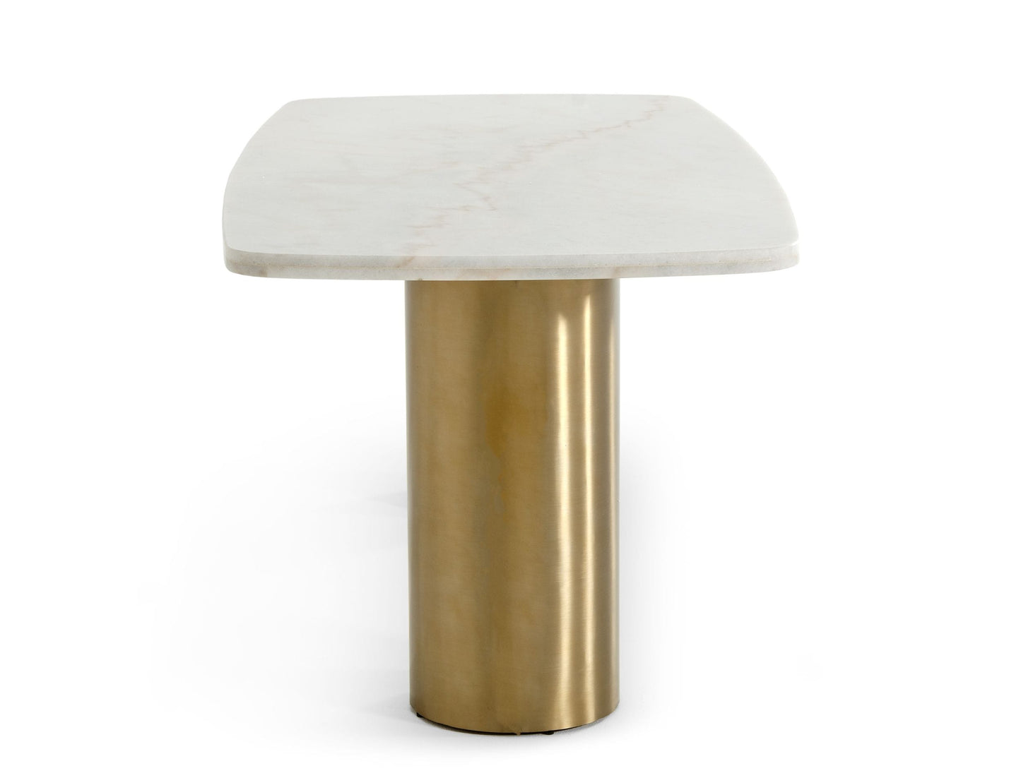 Modrest Rocky - Glam White Marble & Brush Gold Dining Table-3