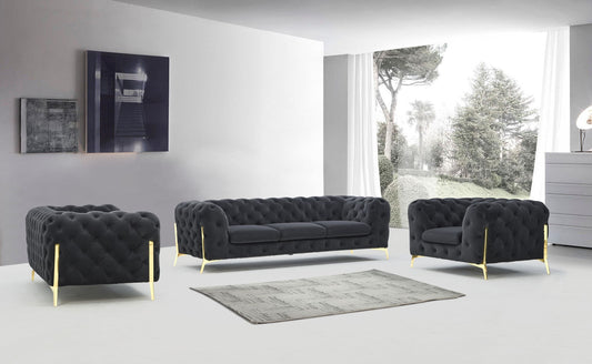 Divani Casa Sheila - Modern Dark Grey Fabric Sofa Set | Sofas | Modishstore