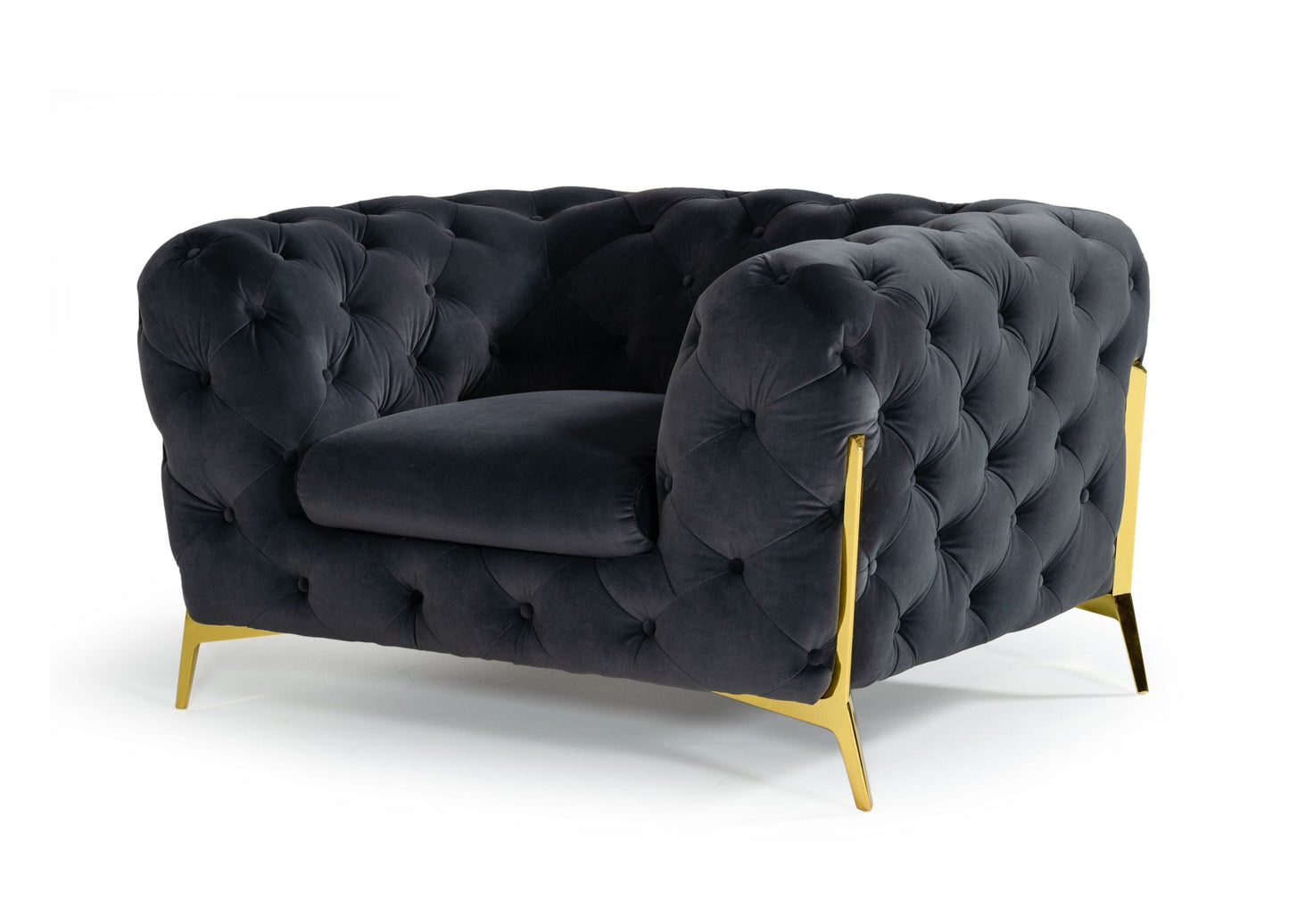 Divani Casa Sheila - Modern Dark Grey Fabric Chair | Modishstore | Lounge Chairs
