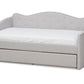 baxton studio kaija modern and contemporary greyish beige fabric daybed with trundle | Modish Furniture Store-3