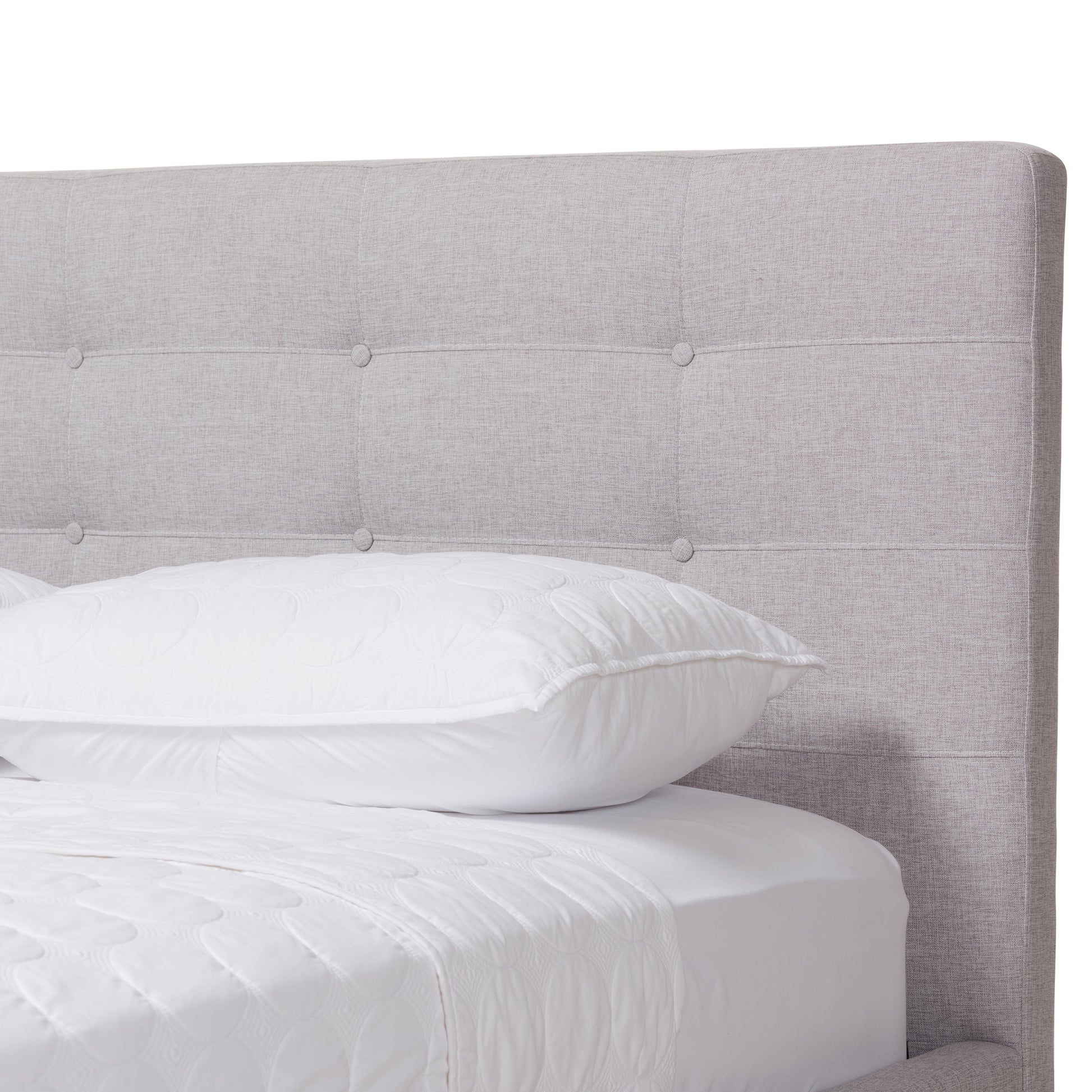 baxton studio valencia mid century modern greyish beige fabric queen size platform bed | Modish Furniture Store-17