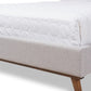 baxton studio valencia mid century modern greyish beige fabric queen size platform bed | Modish Furniture Store-7