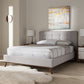 baxton studio valencia mid century modern greyish beige fabric king size platform bed | Modish Furniture Store-20