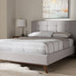 baxton studio valencia mid century modern greyish beige fabric queen size platform bed | Modish Furniture Store-9