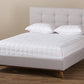 baxton studio valencia mid century modern greyish beige fabric queen size platform bed | Modish Furniture Store-10