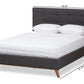 baxton studio valencia mid century modern dark grey fabric king size platform bed | Modish Furniture Store-11