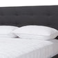 baxton studio valencia mid century modern dark grey fabric king size platform bed | Modish Furniture Store-6