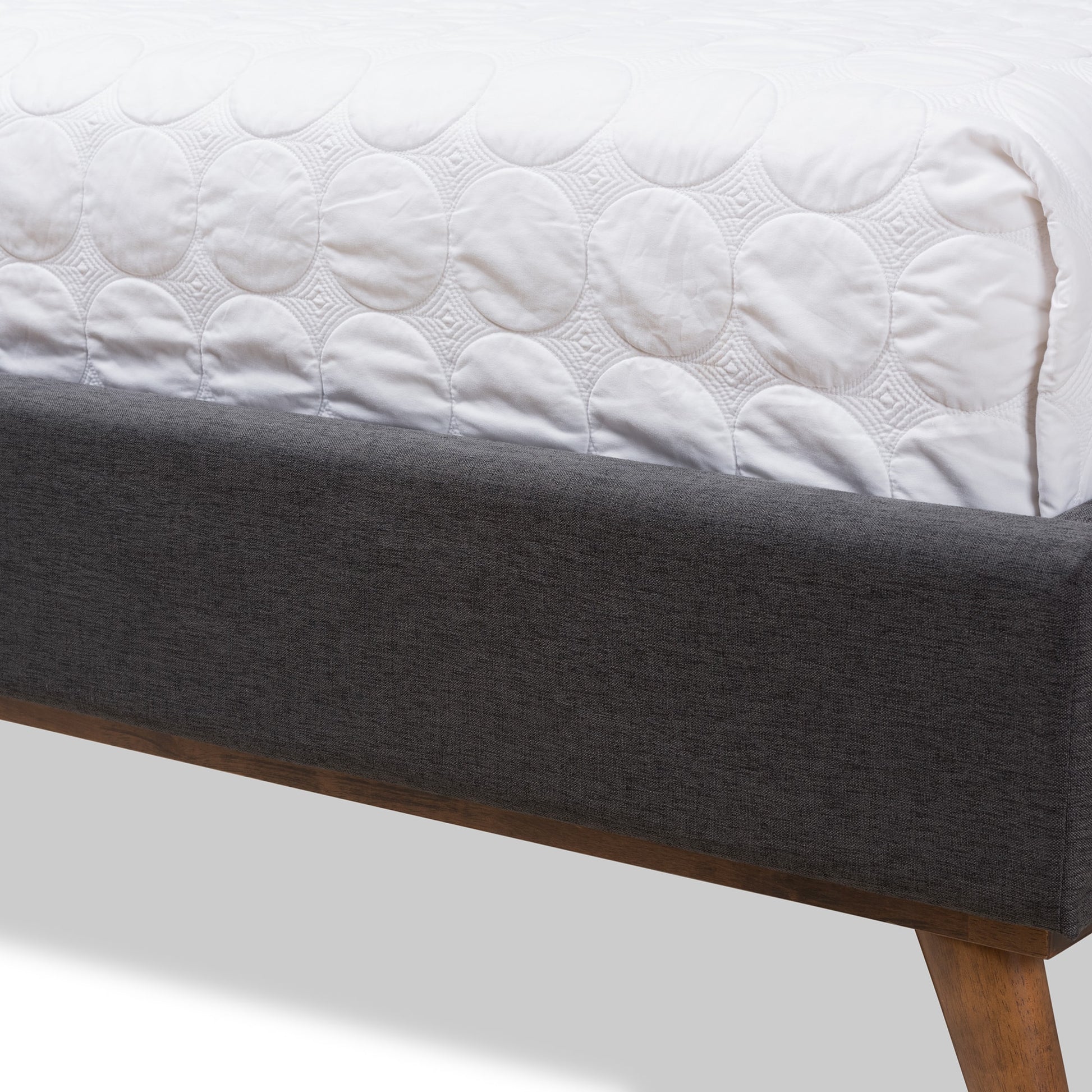 baxton studio valencia mid century modern dark grey fabric full size platform bed | Modish Furniture Store-16