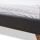 baxton studio valencia mid century modern dark grey fabric king size platform bed | Modish Furniture Store-7