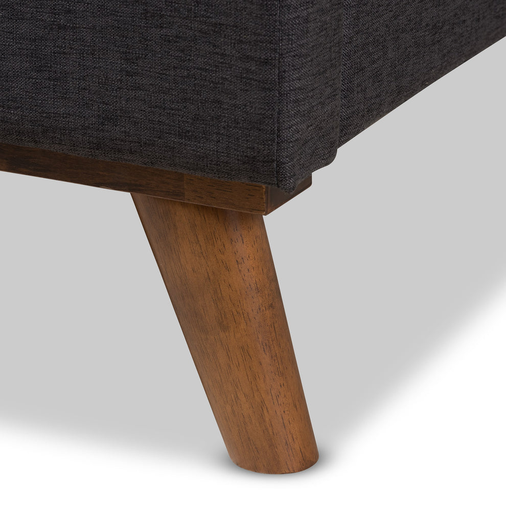 baxton studio valencia mid century modern dark grey fabric queen size platform bed | Modish Furniture Store-18