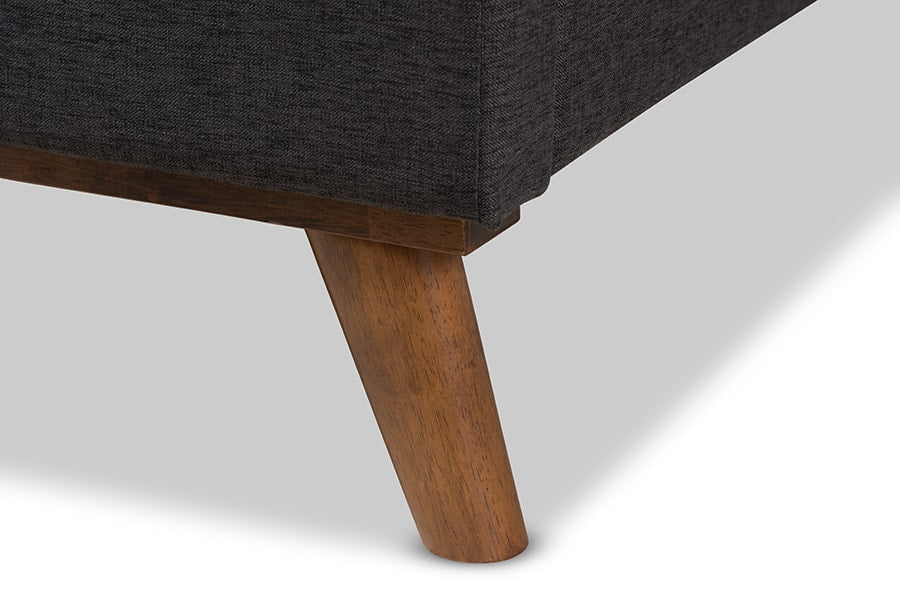 baxton studio valencia mid century modern dark grey fabric queen size platform bed | Modish Furniture Store-8