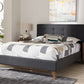 Baxton Studio Valencia Mid-Century Modern Dark Grey Fabric King Size Platform Bed | Modishstore | Beds