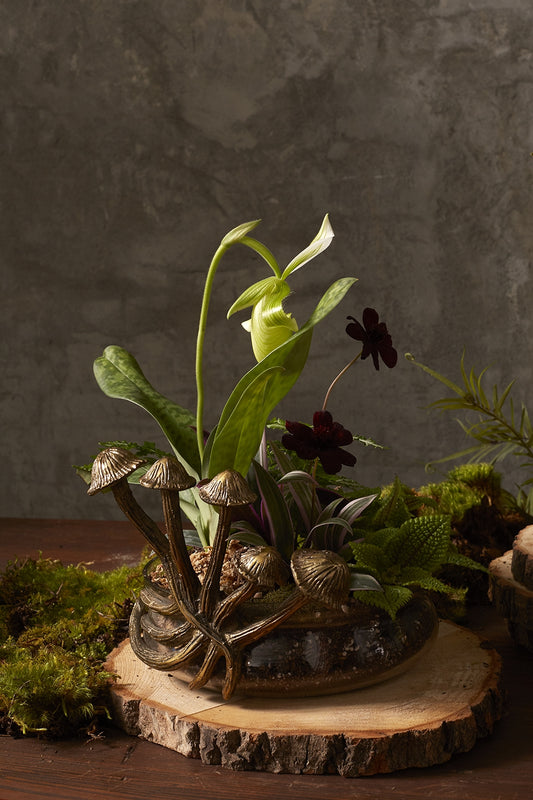 Lichen Planter Stand + Glass Bowl- Set Of 2 By Accent Decor | Planters, Troughs & Cachepots | Modishstore