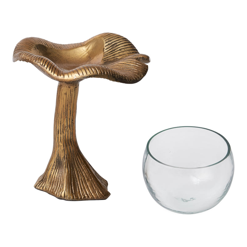 Lichen Planter Stand + Glass Bowl- Set Of 2 By Accent Decor | Planters, Troughs & Cachepots | Modishstore - 4