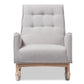 Baxton Studio Marlena Mid-Century Modern Greyish Beige Fabric Upholstered Whitewash Wood Rocking Chair | Rocking Chairs | Modishstore - 8