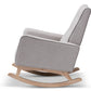 Baxton Studio Marlena Mid-Century Modern Greyish Beige Fabric Upholstered Whitewash Wood Rocking Chair | Rocking Chairs | Modishstore - 7