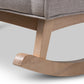 Baxton Studio Marlena Mid-Century Modern Greyish Beige Fabric Upholstered Whitewash Wood Rocking Chair | Rocking Chairs | Modishstore - 4