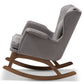 Baxton Studio Maggie Mid-Century Modern Grey Fabric Upholstered Walnut-Finished Rocking Chair | Rocking Chairs | Modishstore - 7