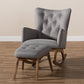 Baxton Studio Waldmann Mid-Century Modern Grey Fabric Upholstered Rocking Chair and Ottoman Set | Rocking Chairs | Modishstore - 3
