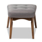 Baxton Studio Waldmann Mid-Century Modern Grey Fabric Upholstered Ottoman | Stools | Modishstore - 5