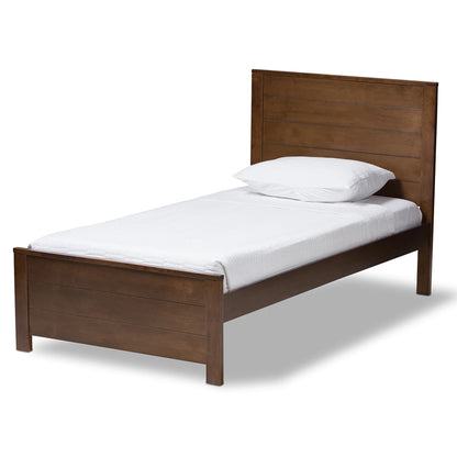 Baxton Studio Catalina Modern Classic Mission Style Brown-Finished Wood Twin Platform Bed | Beds | Modishstore - 2