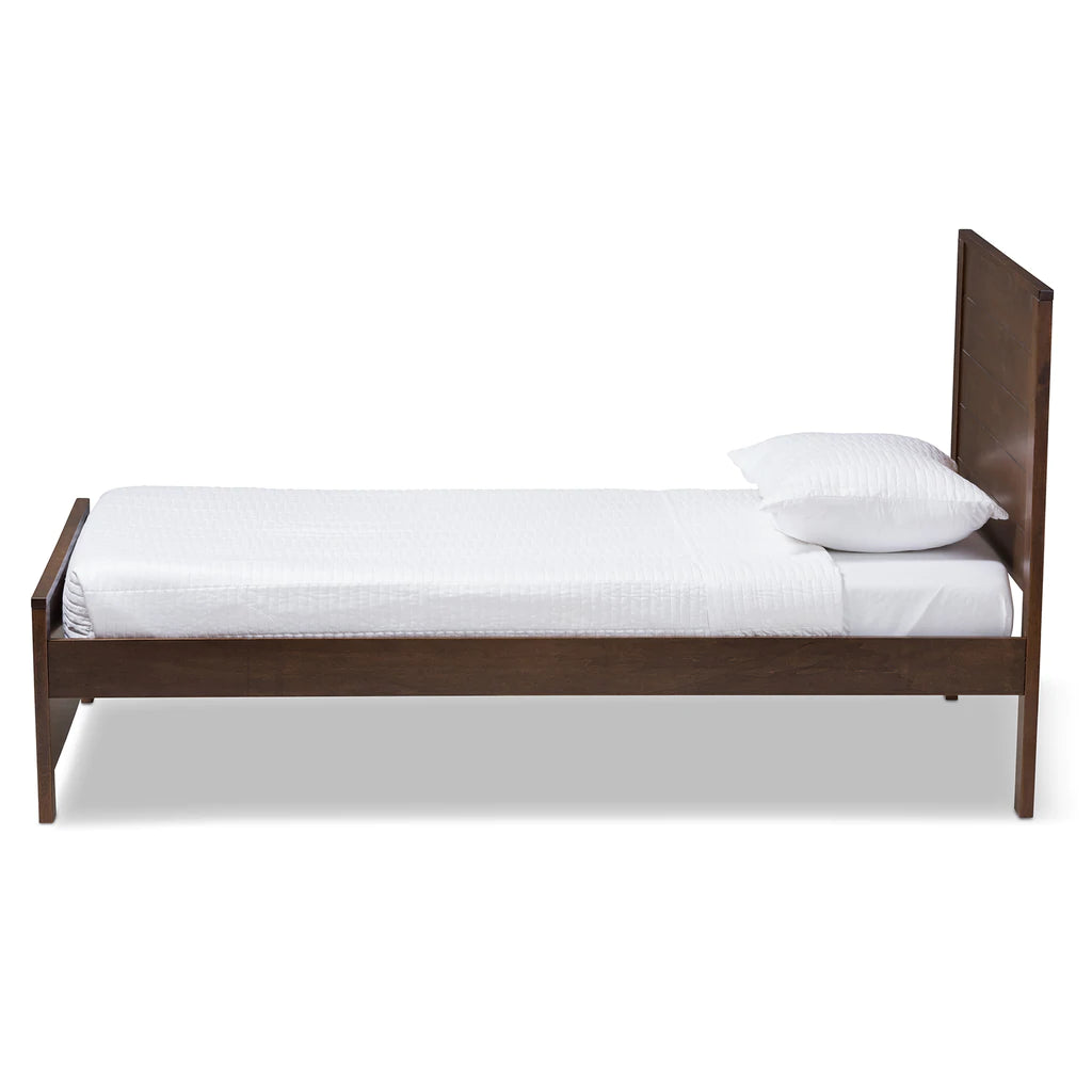 Baxton Studio Catalina Modern Classic Mission Style Brown-Finished Wood Twin Platform Bed | Beds | Modishstore - 5