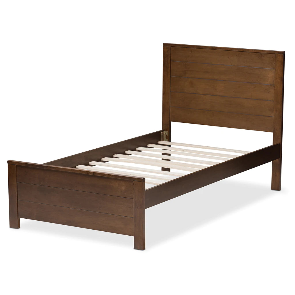 Baxton Studio Catalina Modern Classic Mission Style Brown-Finished Wood Twin Platform Bed | Beds | Modishstore - 4